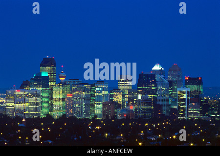 Calgary downtown in Alberta at night, Canada Stock Photo - Alamy