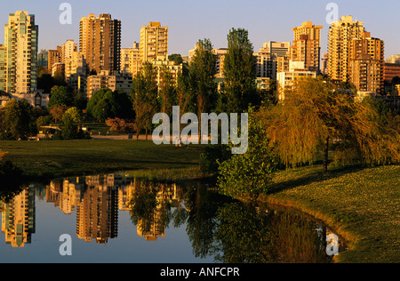 View from Vanier Park to Sunset Beach Park, Vancouver, British Columbia, Canada Stock Photo