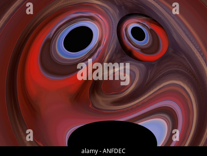 Abstract fear face Stock Photo