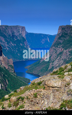 Western Brook Pond, Gros Morne National Park, Newfoundland and Labrador, Canada Stock Photo