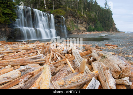 Tsusiat Falls, West Coast Trail, Pacific Rim National Park, Vancouver Island, british columbia, canada. Stock Photo