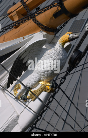 Figurehead of the HMS Gannet (Victorian Royal Navy) at Chatham Historic Dockyard Kent England Stock Photo