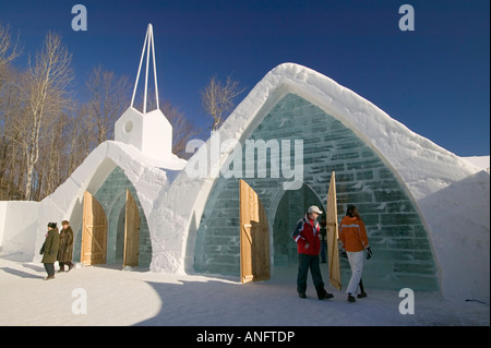 duchesnay ecotourism centre, ice hotel, near quebec city, quebec, canada. Stock Photo