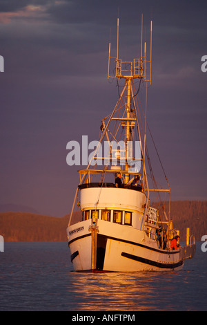 Fishing boat off Northern Vancouver Island, British Columbia, Canada. Stock Photo