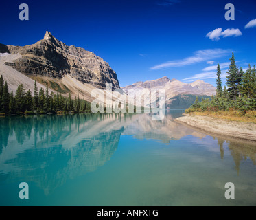 Bow Lake and Mount Crowfoot, Banff National Park, Alberta, Canada. Stock Photo
