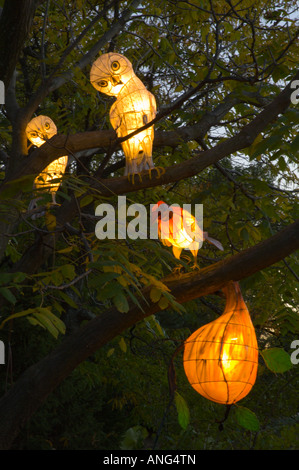 THE MAGIC OF LANTERNS At the Chinese Garden of the Montréal Botanical Garden Stock Photo