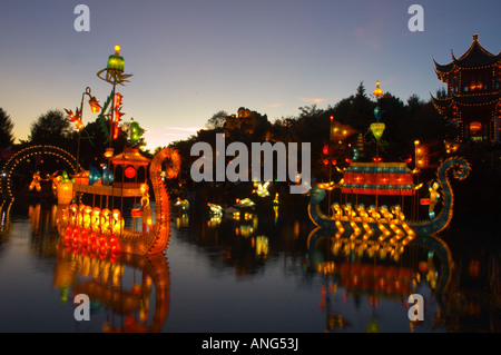 THE MAGIC OF LANTERNS At the Chinese Garden of the Montréal Botanical Garden Stock Photo