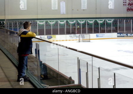 Ice Hockey Tournament action Silver Stick International Hockey playoffs at Port Huron Michigan Stock Photo