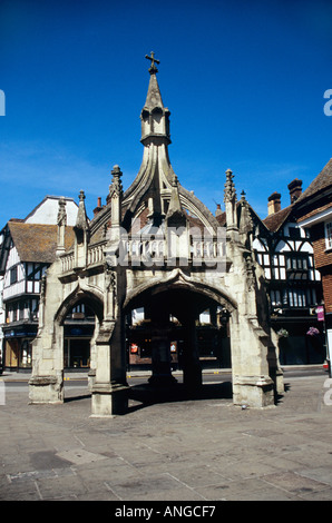 The Poultry Cross or Market Cross in centre of Salisbury Wiltshire UK Stock Photo