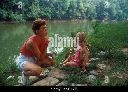 Blowing Soap Bubbles Stock Photo