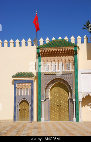 Morocco; Fes; Dar el Makhzen; Royal Palace gates Detail Stock Photo - Alamy
