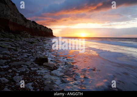 Old Hunstanton photographed at sunset on the North Norfolk Coast, UK. Stock Photo