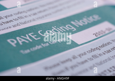 PAYE Coding Notice Stock Photo Alamy PAYE Coding Notice Stock Photo Alamy