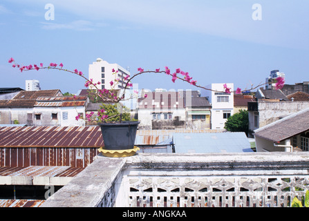 View from Hotel Roof, of Puket Town, Puket Island, Southern, Thailand. Stock Photo