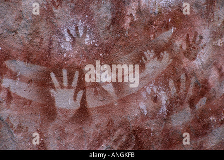 Aboriginal rock paintings, Carnarvon National Park, Queensland, Australia Stock Photo