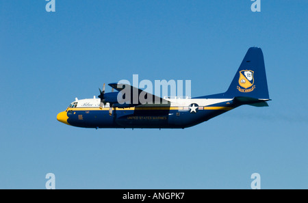 US Navy Blue Angels C-130 Support Plane Stock Photo