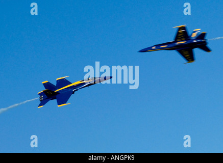 US Navy Blue Angels Near Miss Stock Photo