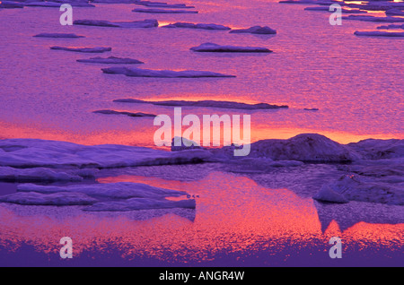 Ice on Hudson Bay coastline, Churchill, Manitoba, Canada. Stock Photo