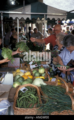 Organic produce for sale at Stroud Farmers Market in Gloucestershire England Stock Photo