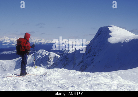 Back Country Skiing in the Cariboo Mountains, British Columbia, Canada. Stock Photo
