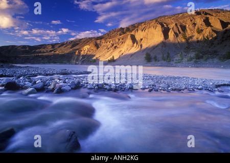 Erosion on banks of the Fraser River, Churn Creek protected area, British Columbia, Canada. Stock Photo