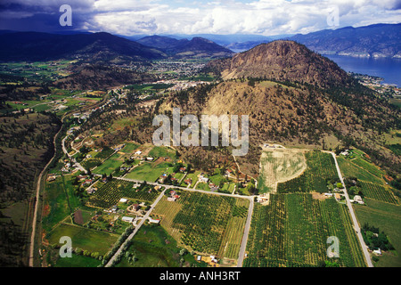 Aerial of Summerland in the South Okanagan Valley, British Columbia, Canada. Stock Photo