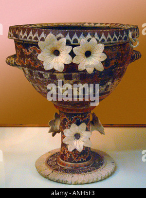 Ancient Greek pots in the Minoan Iraklion museum in Knossos Crete Greece Europe Stock Photo