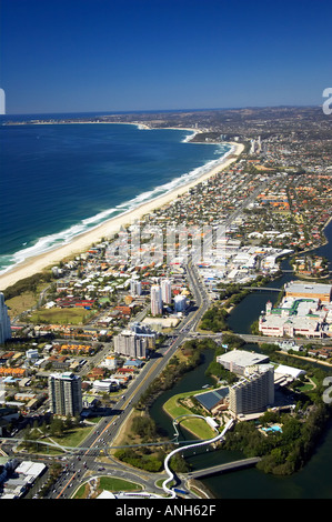 Jupiters Casino bottom Broadbeach Gold Coast Queensland Australia aerial Stock Photo