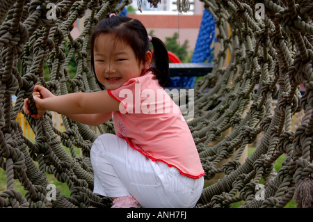 A girl in the park play Stock Photo