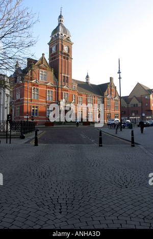 Swindon Town Hall Clock Tower With Hoardings And Scaffolding Around 