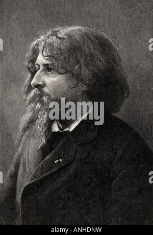 Alphonse Daudet, 1840 - 1897. French novelist.  From the book The Century Illustrated Monthly Magazine, May to October, 1883. Stock Photo