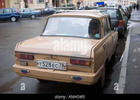 Parked Cars St Petersburg Russia Stock Photo