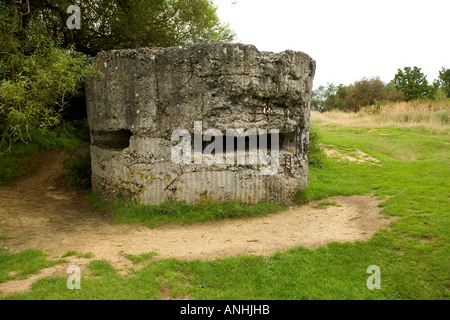 WW1 Concrete bunker on Hill 60 near Ypres Belgium Stock Photo