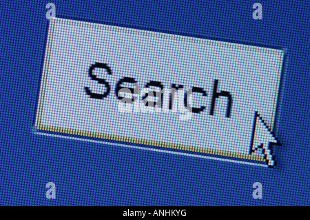 Macro photo of search button and cursor on a computer monitor Stock Photo