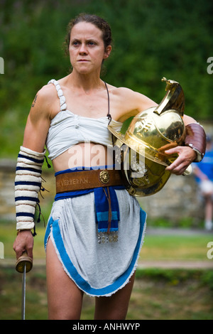 Female Gladiators reenactment, UK Stock Photo