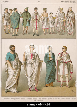 Ancient Roman costume for men -- peasants, travellers, nobles, a Stock ...