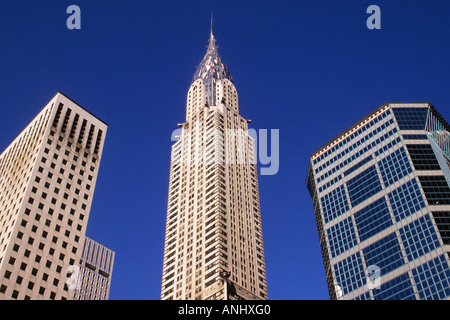 Chrysler Building. Skyscraper, Art Deco, high-rise office buildings on 42nd street. Midtown Manhattan skyline in New York City, USA Stock Photo