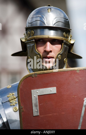 Roman army reenactment Chedworth Villa Stock Photo