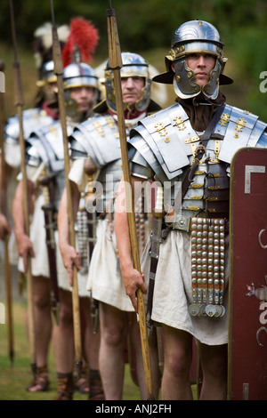 Roman Soldiers Marching With Shields And Weaponry At A Roman Army 