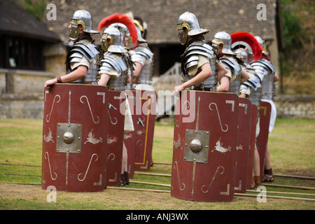 Roman army reenactment,  Chedworth Villa, Gloucestershire, UK Stock Photo