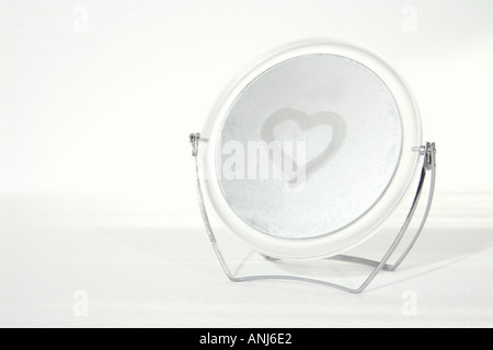 round mirror steamed Stock Photo