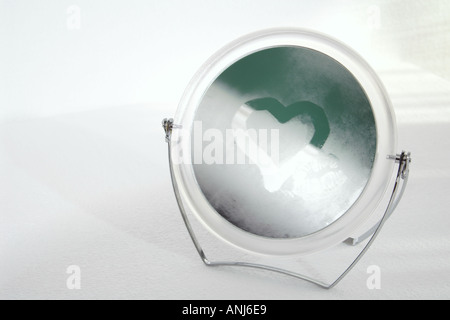 round mirror steamed Stock Photo