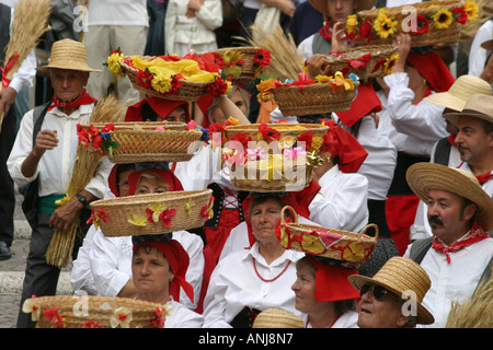 Colorful,Cosumed Traditional Basket festival  in Amandola, Le Marche, Italy Stock Photo
