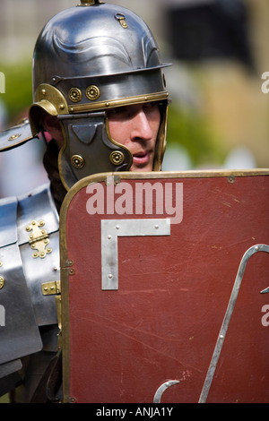 Roman army reenactment Chedworth Villa Stock Photo