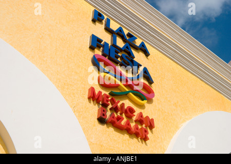 Mexican Bazaar, La Isla Shopping Village, Cancun, Yucatan Peninsula, Mexico Stock Photo