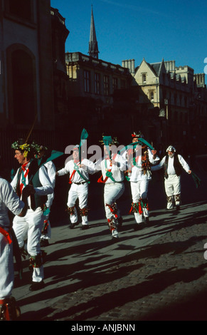 May Day morning (May 1st) 2007. Morris Dancers in Oxford, UK Stock Photo