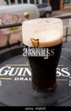 UK Northern Ireland County Down Killyleagh High Street Dufferin Arms pub lunch pint of Guinness Stock Photo