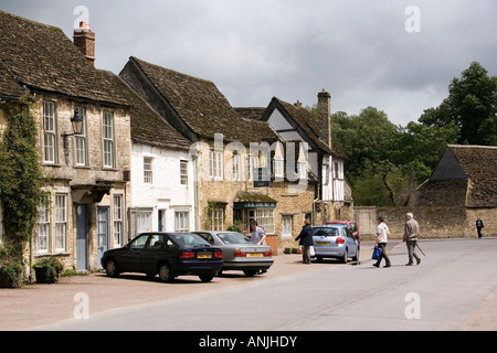 UK England Wiltshire Lacock visitors in High Street Stock Photo