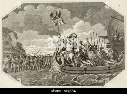 Julius Caesar's first invasion of Britain in 55BC Stock Photo - Alamy