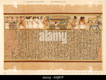 Funeral procession in Ancient Egypt. The mummy is on a boat-shaped ...